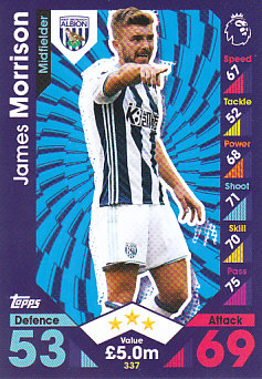 James Morrison West Bromwich Albion 2016/17 Topps Match Attax #337